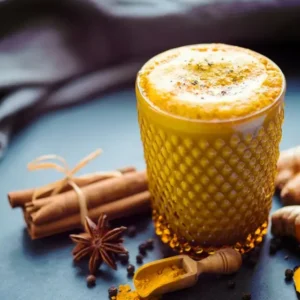 Préparation pour lait d'or, curcuma biologique, gingembre, cannelle, poivre noir de Kampot et cardamome