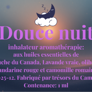 Inhalateur aux huiles essentielles "Douce nuit", trésors du Cambodge