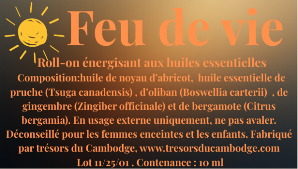 Roll-on aux huiles essentielles "fleur de vie" , trésors du Cambodge